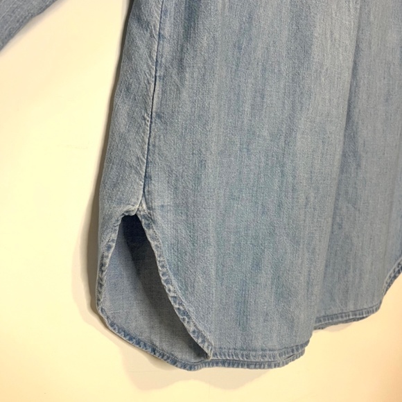 Denim Maternity Top Long Sleeve 100% Cotton Old Navy Size S - Picture 13 of 15